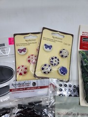 Lot of Scrapbooking Embellishments Buttons Beads Glass Beads Charms Pendants