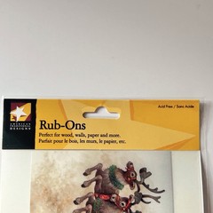 American Traditional Design Rub Ons Transfers Santa Sleigh Reindeer