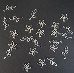 Stampin Up Petal Passion Embellishments 2packs 48total Metal Silver Vines Leaves