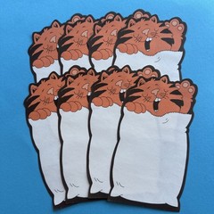 Vintage 80s Note Stationery Paper Sheets Orange Cat Out Of The Bag