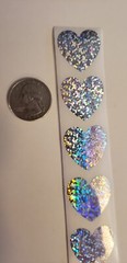 30 HEART STICKERS/HOLOGRAPHIC HEART STICKERS/SPARKLE HEART STICKERS