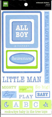 Baby Boy Play Little Man Precious Love Angel Making Memories Embossed Stickers
