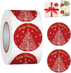 Winter Snowflake Label Stickers Roll, 1.5 Inch, 500 Pcs round Stickers
