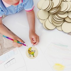 100 Pieces Unfinished Wood Circle – 2 Inch Round Disc Blank Natural Wooden Cu…