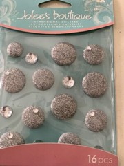 Jolee’s Boutique Stickers 3D PARCEL SILVER DOTS CABOCHONS