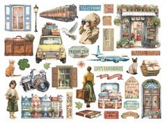 Stamperia ART OF TRAVELLING Die Cuts Chipboard Vacation 36/pk DFLDC131
