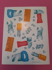 vintage Hallmark tools sticker sheet *damaged*