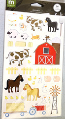 Making Memories Farm Stickers 34pc Scrapbook Barn Silo Horse Pig 2009 NOS