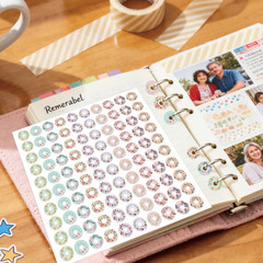 2000 Floral Hole Reinforcement Stickers, 0.5 X 0.25 Inch | 20 Sheets of Colorful