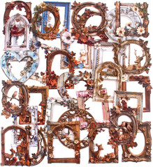 Scrapbook Embellishments 3D Cutout Frame for Scrapbooking Supplies, 60Pcs Vintag