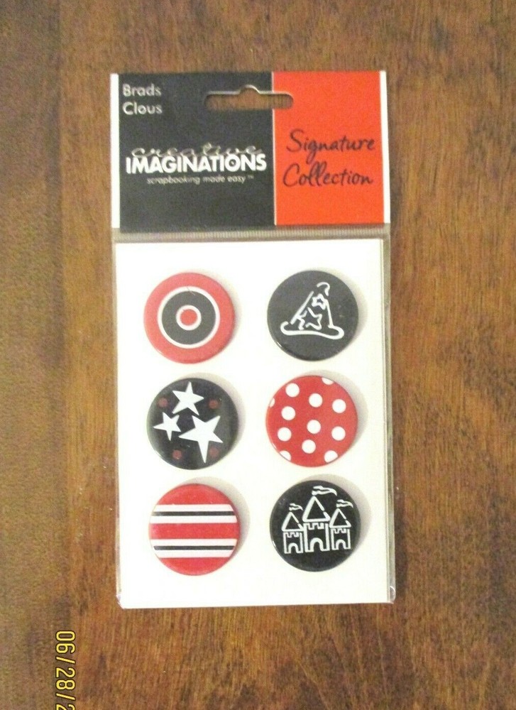 Creative Imaginations Signature Collection-Disney Magic Kingdom 6 Brads-New