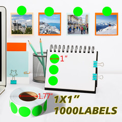1 Inch round Permanent Adhesive Color- Dot Stickers,1000 per Roll Dots Label Dis