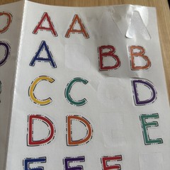 Vtg Alphabet Stickers Multi Color Rainbow 1”