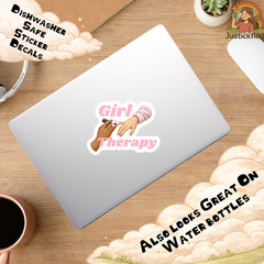 Girly pink sticker, Laptop Sticker, Waterproof Water Bottle Sticker, funny decal