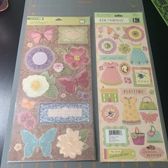 K&Company- Cardstock Die Cuts & Studio 112- Embossed Stickers flowers Butterfly