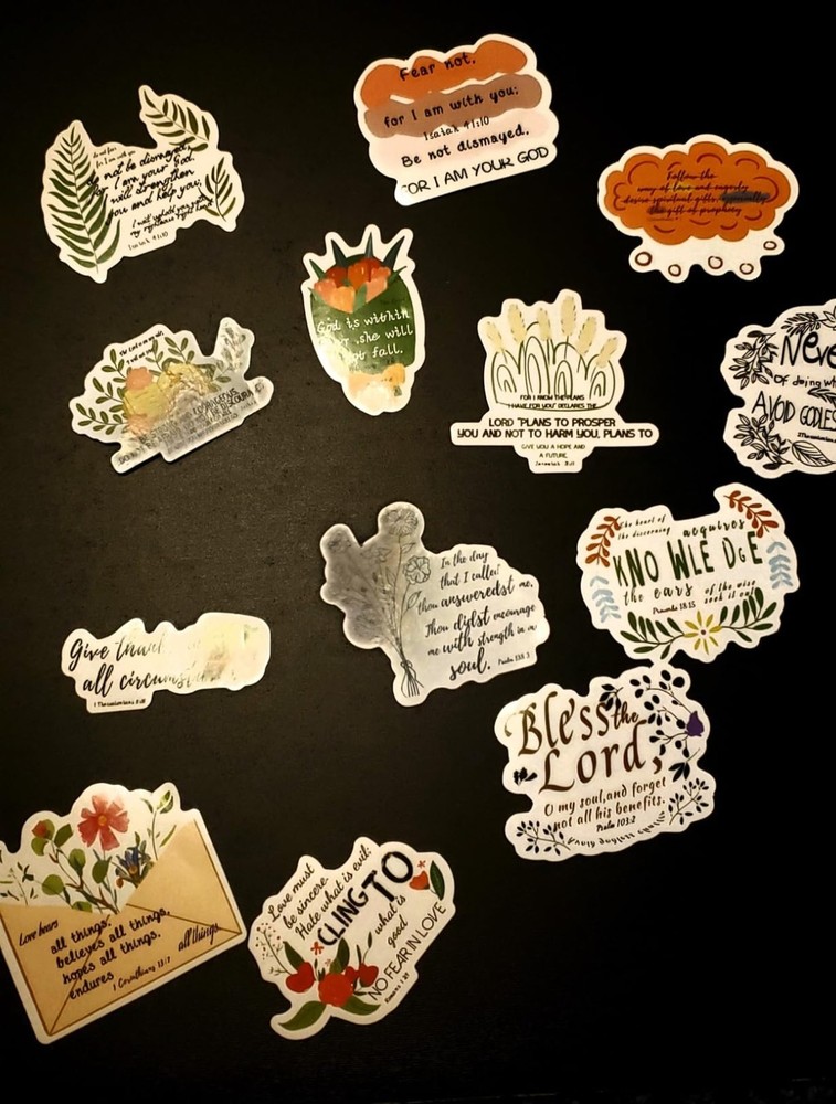 Bible Stickers 100Pcs Christian Verse Faith Jesus Vinyl Waterproof Decals for La