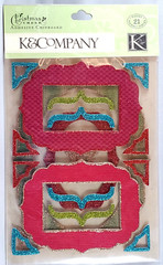K&Company Christmas Cheer Chipboard Glitter Frames Shapes Corners 21pc Rare NOS