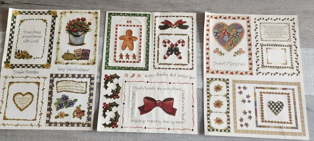 Christmas Flowers LOT of 3 Country Stickers by Joy Marie Journal Card New #47