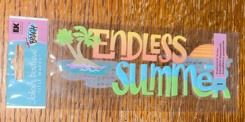 RARE! Jolees Endless Summer Title Sun Ocean Sea Tropical Beach Vacation Stickers