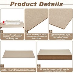 20 Pcs Thick Chipboard Sheets 10×12.5″ 80PT Heavy Duty Bookbinding Supplies