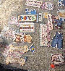 Large Scrapbooking Sticker Ephemera Lot School Baby Holiday Plus Binder Sleeves