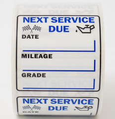 Oil Change Stickers 250 Pcs per Roll-Service Reminder Stickers-2 Inches X 2 Inch