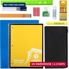 20 Piece School Supplies Pack for K-12 Back to School Supplies Bundle for School