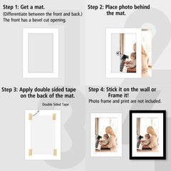 , Pack of 25, Acid-Free White Pre-Cut 5×7 Picture Mat for 4×6 Photo with Whit…