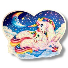 Retro Unicorns Prism Sticker 80s Holographic Kawaii 90s Glitter Decal