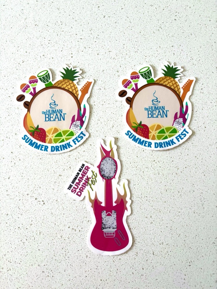 Human Bean coffee Summer Stickers