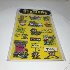 TODD – Vintage 80s Celebrity Stickers Self-Adhesive/Removable by Mark I