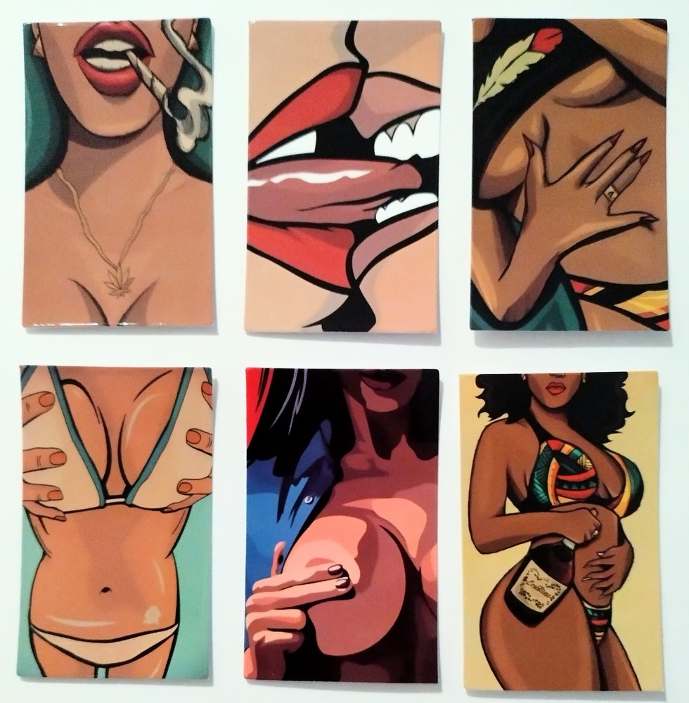 Sexy Girls. Adult Picture Stickers Hot Babes. Sexy Ladies. 6 Stickers/Decals (B)