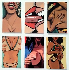 Sexy Girls. Adult Picture Stickers Hot Babes. Sexy Ladies. 6 Stickers/Decals (B)