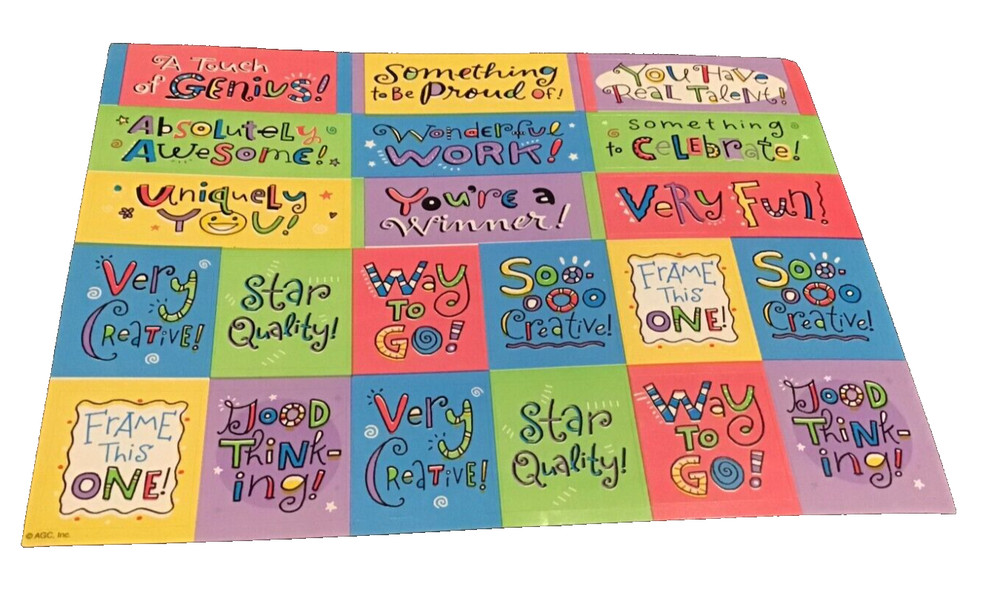 HUGE 6 x 8″ AMERICAN GREETINGS STICKERS SHEET ENCOURAGEMENT FOR KIDS