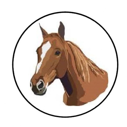 48 HORSE HEAD ENVELOPE SEALS LABELS STICKERS 1.2″ ROUND