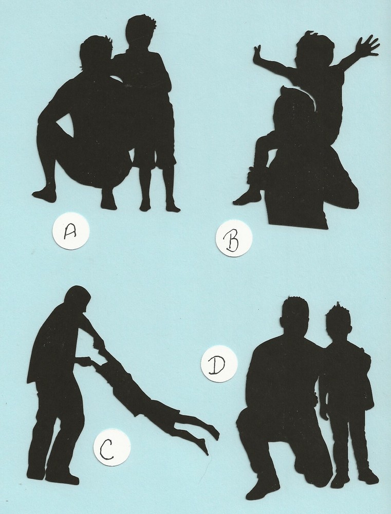 Father Die Cuts- Father & Son Die Cut Silhouettes, 4 pcs. U Choose Style – boy