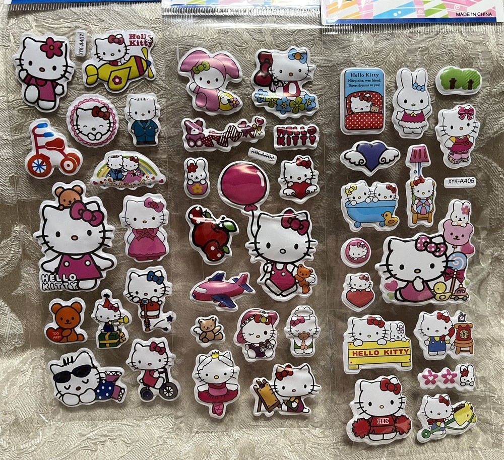 Retro Vintage Look Hello Kitty 3D Bubble Puffy Stickers 3 sets (#20)