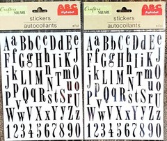 2 Silver Foil Upper Lower Case Alphabet ABCs Stickers Crafters Square 1″x1/2″