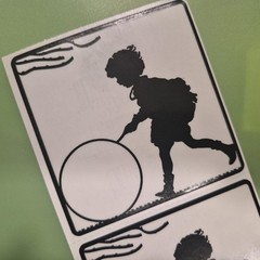 Vintage Victorian Black And White Clear Stickers Junk Journal Scrapbooking rare