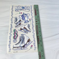 12″ ICE SKATING Skates Borders SCRAPBOOK Stickers by Sticker Parade Y2K