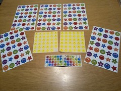 Highlights Lot Of 8 Sheets Sticker Star Shapes Smile Smiley Faces