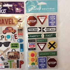 Travel Road Sign Stickers Crafts Scrapbooking 3 Packs New