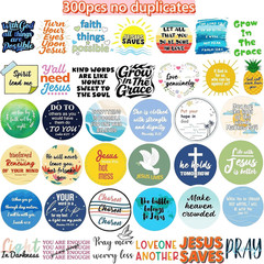 300PCS Inspirational Christian Stickers, Vinyl Waterproof Jesus Bible Verse Stic