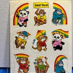 Vintage 1982 Hallmark Cards, Inc SHIRT TALES Sticker Sheet Animals Fun kids