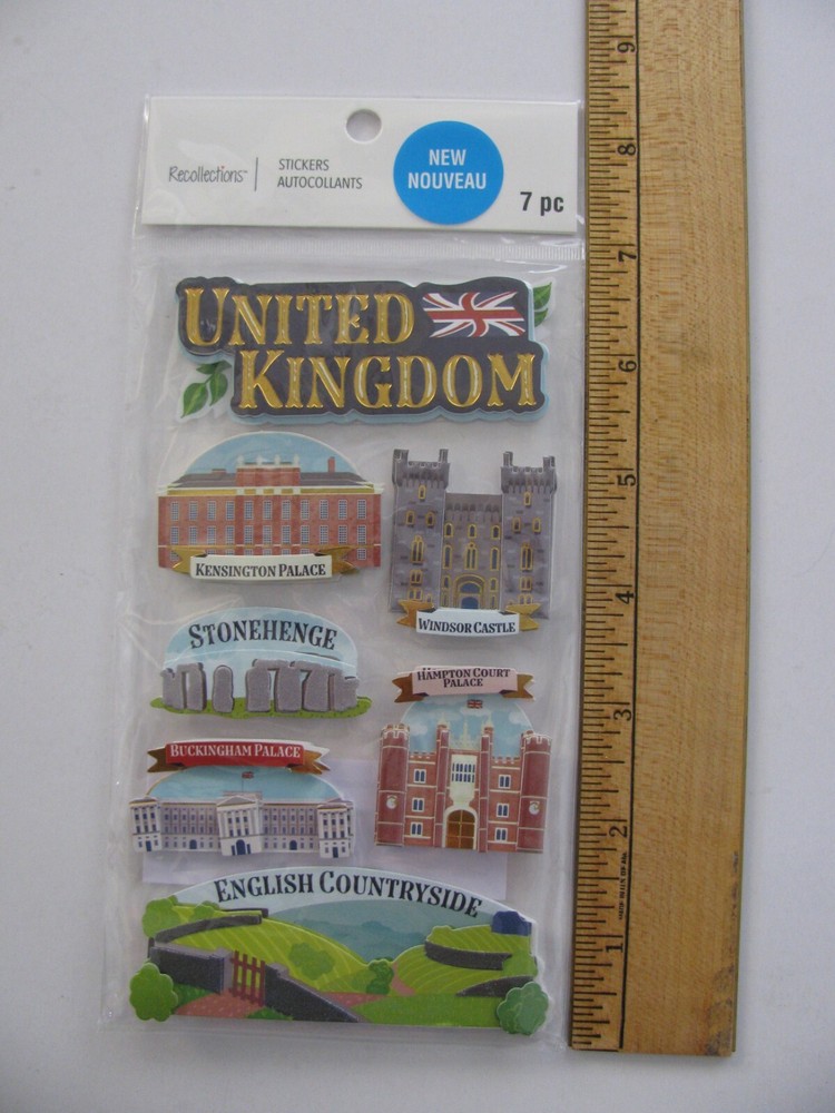 Recollections Dimensional Stickers UNITED KINGDOM Palaces Castle Countryside
