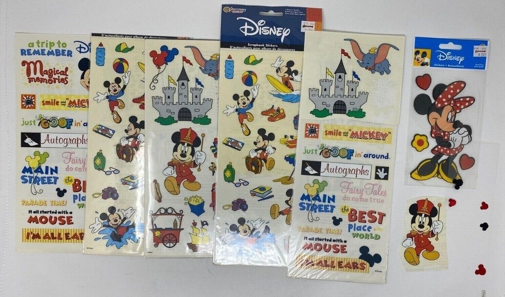 Sandylion Disney Sticker Lot Mickey Mouse 6×12 XL Minnie Theme Park