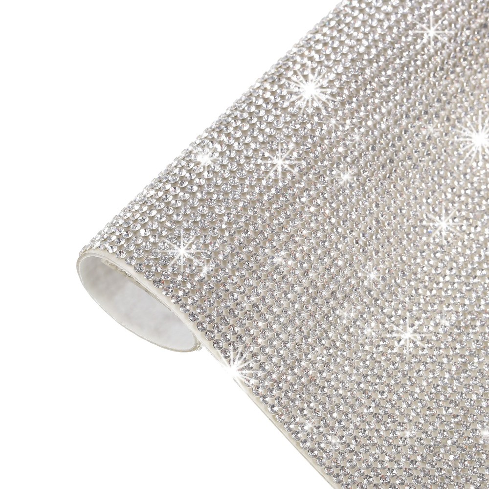 Bling Rhinestone Sheet Self-Adhesive Sticker 4.72 x 7.87 Inch Silver White