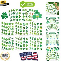 309 PCS St. Patrick’s Day Stickers – 24 Sheets Lucky Shamrock Green Vinyl Sti…