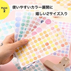 NYANDELMO ND-0194-R04-A Round Sticker Set 24 Sheets Color Mix