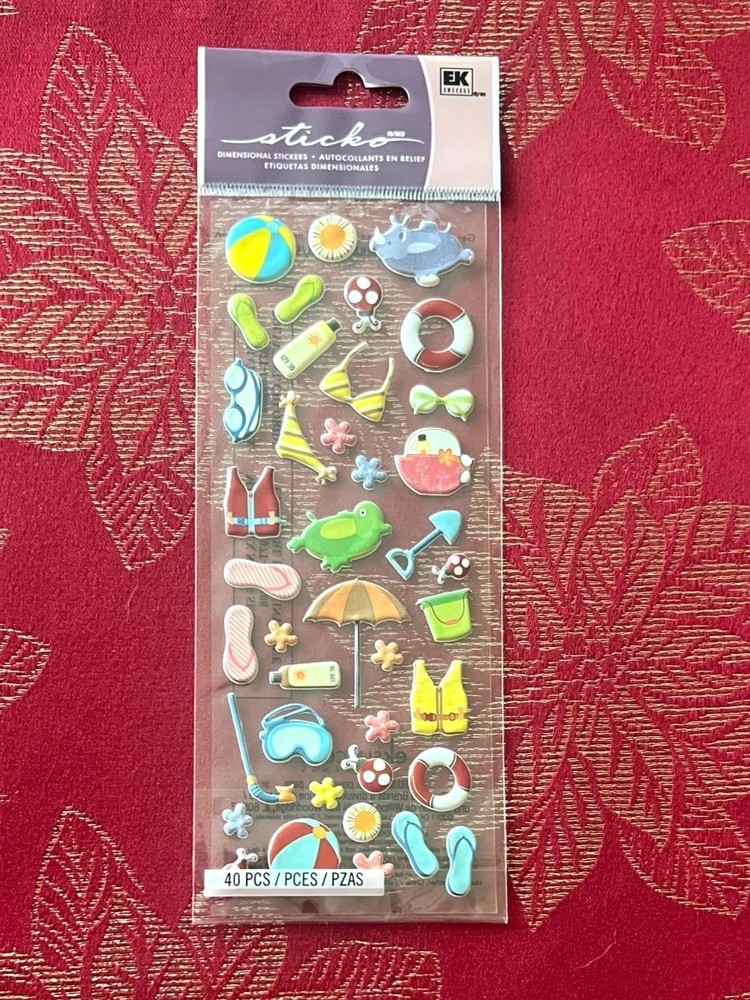 YOU CHOOSE – BEACH SUMMER VACTION TRAVEL STICKERS JOLEE’S STICKO PAPER BLISS